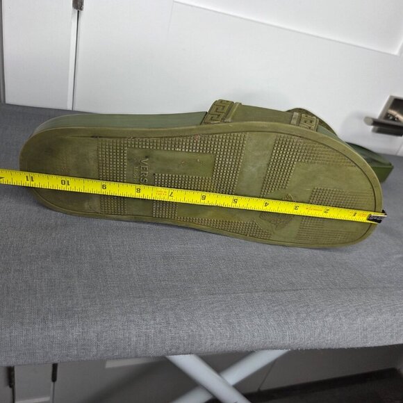 Men\'s Versace Olive Green Rubber Medusa Slip-On Sandals US 10 EU 44
